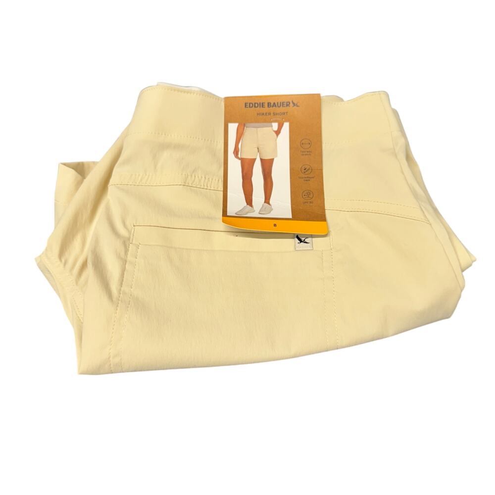Eddie Bauer Hiker Shorts Womens‎ 8 Cream UPF 50 + Water Repellant Stretch NEW